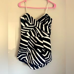 Ministry of Style by Bebe Syndey Zebra Overlay designer Romper minidress